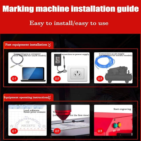 Installation guide for Rock Solid Pneumatic Dot Peen Marking Machine For Chassis Codes And Engine Tags Portable Metal Engraver.