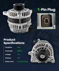 Swap In Alternator For Honda Civic 1.8L 2012 2015, HR V 1.8L 2016 2018, And Acura ILX 2.0L 2013 2015 - 1 Pin Smart Charging