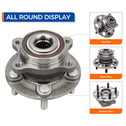 Rear Wheel Hub Bearing Assembly Fits 2010 2011 Honda Accord Crosstour, 2007 2011 CR-V, 5 Lug, OE Style, Top Front Bottom Views