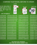 Comparison chart for GE Hotpoint top load washer models to verify compatibility with Direct Swap Bearing Kit.
