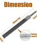 6 Inch Flat File Double Cut Teeth High Carbon Steel Hardened Without Handle Pro Grade Heavy Duty 10 Pack dimensions shown