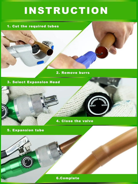 Professional Grade Hydraulic HVAC Swaging Tool Kit With Eleven Die Sets For 3/8 To 1 5/8 Inch Copper Tubing Smooth Operator Pipe Belling And Refrigeration No Sweat Fit