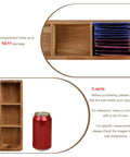 Image of Three Compartment Wooden Tea Bag Box With Handle Acacia Wood Caddy alongside a soda can for size comparison.