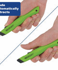Westcott green ceramic box cutter/utility knife with retractable blade for office use
