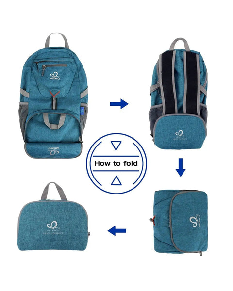 Folding guide for Ultra Lightweight 20L Packable Daypack for Travel, Hiking and Camping