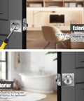 Brushed Nickel Pocket Door Lock With Privacy For Sliding And Bifold Doors Durable Double Sided Privacy Lock For Bathrooms Bedrooms And Offices Fits 1-3/8 Inch Doors With 2-3/8 Backset Easy Install Modern Home Upgrade installed on door