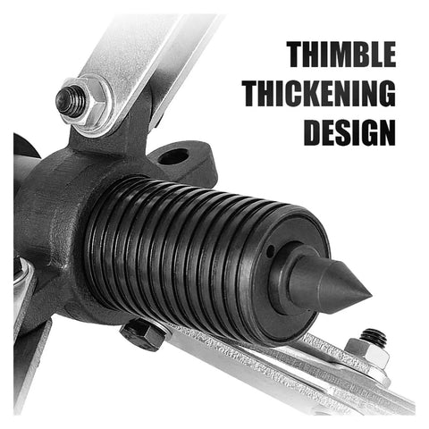 Close-up of the thimble thickening design on the Rock Solid Hydraulic Gear And Wheel Bearing Puller delivering 15 Ton raw power.