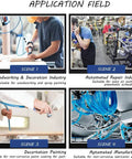 Scenes showing 6mm x 4mm Pneumatic PU Air Hose 12M 39.4Ft in use for woodworking, repair, painting, and manufacturing applications