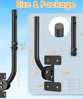 Heavy Duty Antenna Mount Pole For Outdoor Use With 180 Degree Pivot Base 1 Inch Diameter And 19.5 To 28 Inch Adjustable Length Tool Free J Pipe Bracket shown with dimensions and accessories