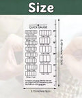 Super Crisp Acrylic Gauge Ruler For Knitting And Crochet No Sweat Stitch Measurement Guide With Transparent Grid layout with sizes displayed.