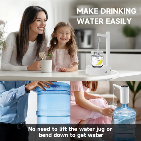 5 Gallon Desktop Water Dispenser With Portable Pump Countertop Electric Water Pump For Home Office Desk And Outdoor Use USB C Fast Charging Compact Cool White in home setting