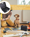 Portable Organizer Crate For Hand Tools And Measuring Devices, rock solid toolbox used by worker with dog.