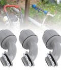 10 Pack Tough 1 Inch NPT Liquid Tight Flex Conduit Connectors 90 Degree Elbow Non Metallic Electrical Cord Grip Adapters in grey.