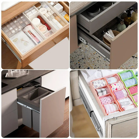Beefy 12 Inch Metal Drawer Slides with Ball Bearing Two Way Glide for Kitchen Cabinets and Dressers, Heavy Duty Rails