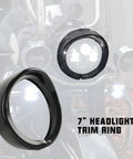 7 Inch Headlight Visor Trim Ring For Harley Davidson Touring Trike Road King Electra Glide Heritage Gloss Black Dope Frenched Look