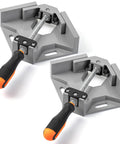 Corner Clamps For Woodworking 2 Pack 90 Degree Right Angle Clamps With Adjustable Swing Jaw Aluminum Alloy Frame in gray color