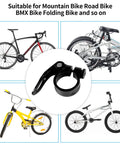 Aluminum Alloy Quick Release Bike Seat Clamp 34.9mm with various bike types.