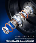 Exploded view of pre-greased ball bearing used in Pair Front Wheel Bearing Hub Assemblies With ABS For Nissan Titan Armada Infiniti QX56