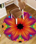 Chic Floral Chair Mat For Hardwood Floors Non Slip Castor Glide Guard 55 Inch Round Office Gaming Caster Protector under chair