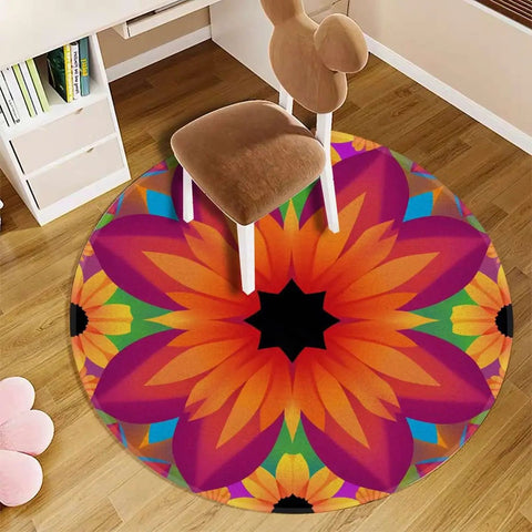 Chic Floral Chair Mat For Hardwood Floors Non Slip Castor Glide Guard 55 Inch Round Office Gaming Caster Protector under chair