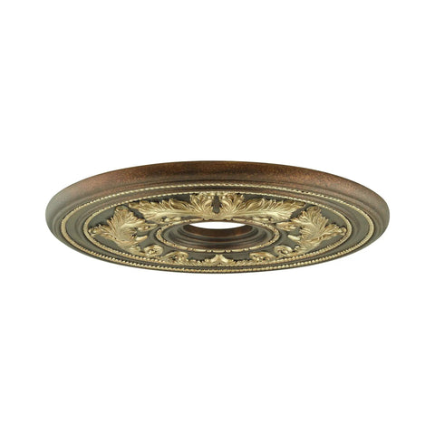 Traditional Ceiling Medallion Hand Applied Palatial Bronze With Gilded Accents 22.5 Inch Diameter 1.5 Inch Thick Classic Ornate Decor