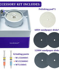 Accessory kit with 4 Inch Flat Grinding Machine For Stone And Rock Polishing Be A Go To Workhorse Grinder And Shaper Tool Kit visible.