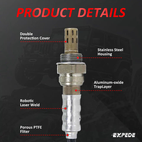 Lexus LS600h Downstream Left Oxygen Sensor Drop In 2008 2015 O2 Sensor for Clean Exhaust and Smooth Run 5.0L V8 Fits 2344169 24560 25024169 OS961 SG823 Cross Reference, stainless steel housing