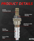 Downstream Oxygen Sensor For 2010 Toyota 4Runner 2.7L L4 Plug And Play Direct Fit Replacement, OEM Quality O2 Sensor showing stainless steel housing