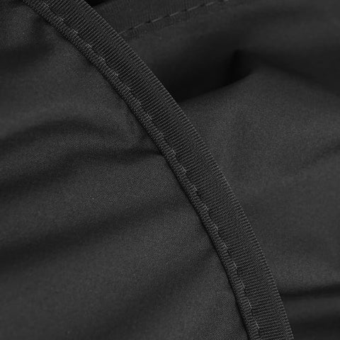 VION R1S roof sunshade fabric close-up; black material with reinforced stitched edge for Rivian R1S