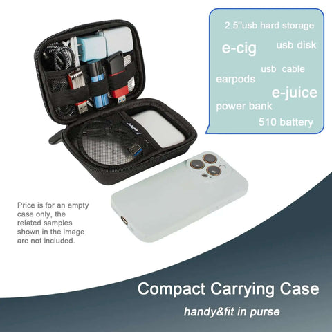 Solid Build EVa Cable Organizer Bag For Travel wraps up charging cords, power banks, earbuds, and adapters in a neat case.
