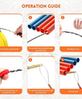 Operation guide for Heavy Duty 164 Foot Fiberglass Fish Tape Cable Puller Kit Featuring A Spring Drum Reel And Non Conductive Core.
