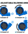 Beast Heavy Duty Industrial Air Mover Blower Fan One Third HP 1200 CFM showing four adjustable blowing angles