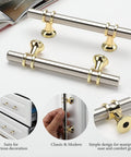 10 Pack Brushed Nickel And Gold Cabinet Pulls For Kitchen Cabinets And Furniture 3 Inch Two Tone Drawer Pulls Display