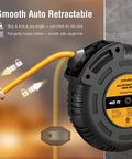 Heavy Duty 40 Foot 10 Gauge Retractable Extension Cord Reel 20A 125V SJTOW Power Cord ETL Listed With NEMA 5 15R And 5 20R Receptacles Built Tough For Generators Welders Saws Vacuums Heaters And Heavy Tools, auto retractable reel