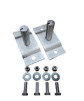 Pivot Pin Kit For Four Spring Dump Truck Tarp Systems Heavy Duty Steel Pivot Pin With Mounting Plate, 2 Pack displayed with bolts