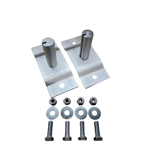 Pivot Pin Kit For Four Spring Dump Truck Tarp Systems Heavy Duty Steel Pivot Pin With Mounting Plate, 2 Pack displayed with bolts