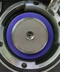 Top view of a stainless steel shower screen seal with purple ring for Kick Your Espresso Game Up With This Top Shelf Group Head Shower Screen Seal For Dual Boiler Oracle Touch Espresso Machines BES900XL BES920XL BES980XL BES990 Leak Proof Replacement Filter Upgrade.