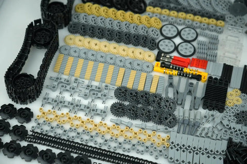 MaleKo Tech Gears And Axles Set 800 Plus Pieces Building Block Accessories Compatible With Major Brands Motors Wheels Chains Connectors