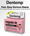 Zinc Free Denture Repair Kit For At Home Use DIY Friendly With Complete Repair Material And Tools Included For Easy Temporary Dental Appliance Fixes