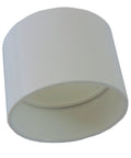 White PVC central vacuum pipe fitting, side view