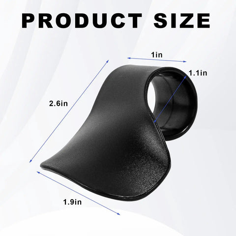 Universal Motorcycle Cruise Control Assist And Throttle Stabilizer Handlebar Wrist Grip shown with dimensions of 2.6in x 1.9in x 1in.