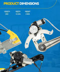 Front Left Driver Side Power Window Regulator And Motor Assembly For 2010 2014 Subaru Outback And Legacy dimensions labeled.