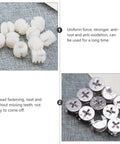 24 Sets Cam Lock Fasteners For Cabinet And Furniture Assembly, iron and nylon construction visible against fabric
