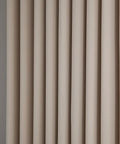 Close-up of Two XXL Wall To Wall Beige Ivory Blackout Curtains Panels, 108 By 108 Inches Each, 18 Feet Total Width, Includes Two Free Tiebacks
