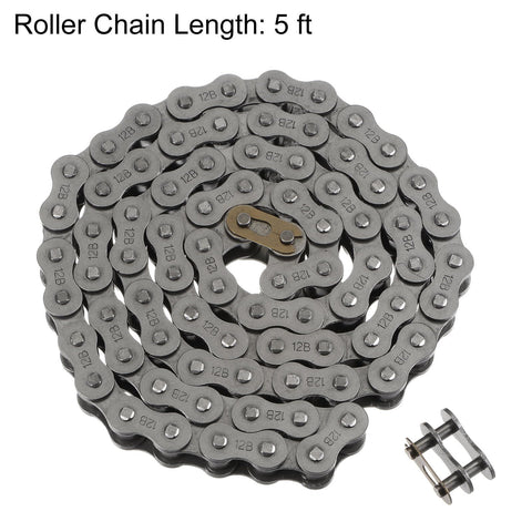 Three-Quarter Inch Pitch 12B Metric Standard Roller Chain 5 Feet Carbon Steel Industrial Drive Chain For Motorcycle Bicycle And Machinery Built Tough Heavy Duty 80 Links