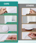 Comparison of Heavy Duty 3.15 White Silicone Door Stopper Bumpers showing no residual adhesive and thicker glue coverage.