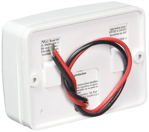 Back view of 12V Propane And Gas Detector For Home, RV, Or Workshop Use, Compact White Alarm Sensor With Easy Install, showing wiring.