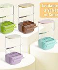 Slick Automatic Bird Feeder With Sturdy Perch And Transparent Seed Bin, four color options on display.