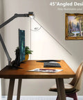 LED Desk Lamp With Clamp For Home Office Atmosphere Lighting, 7 Joint Adjustable Swing Arm, 24W Ultra Bright Light on desk