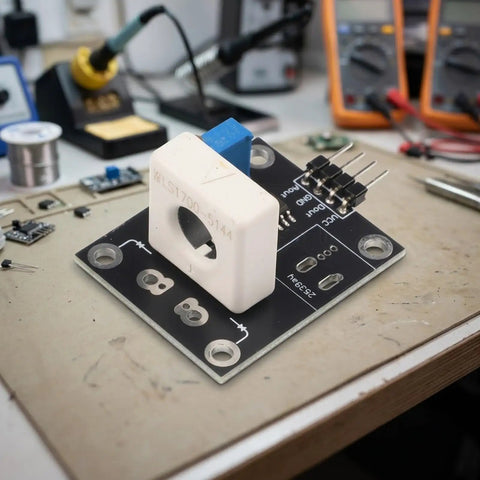 Dead Simple Hall Effect Current Sensor Module With 100A Rating, isolated board for current monitoring in electronics projects.